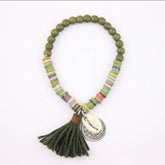 Olive Green Acrylic Slice Summer Bracelet